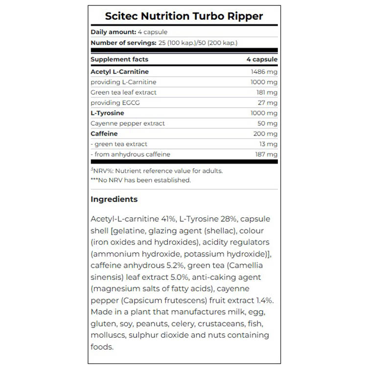 Sictec Nutrition, Fat Burner, L-Carnitine (1000 mg) + Green Tea Extract ...