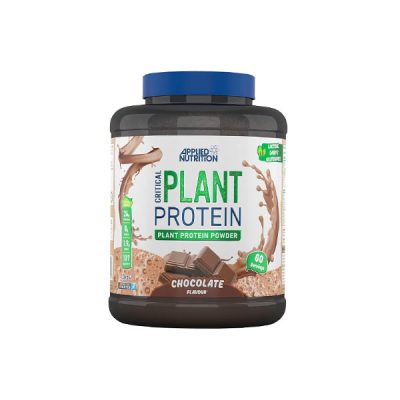 Applied Nutrition, Protein Powder, Soy/Pea/Brown Rice Protein (24.6 g) + Carbs (1.9 g) + Fat (0.9 g), Critical Plant Protein (Chocolate Flavour, 1.8 kg - 60 serv x 30 g/1 scoop)